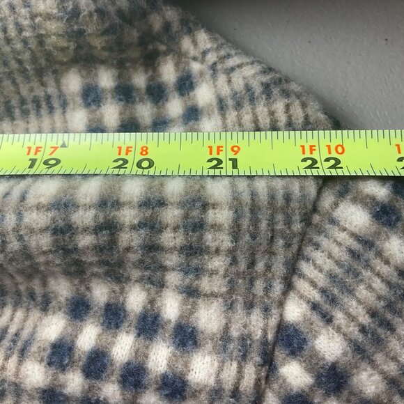 Bucket list Medium Plaid Long Shacket Jacket Oversized Boho Grunge Made USA - Picture 5 of 11